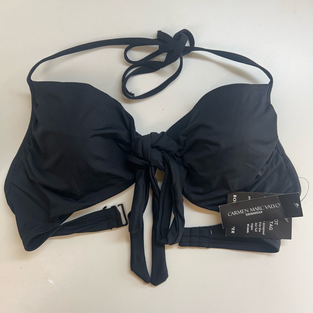 Carmen Marc Valvo Elegant‎ Black Swimwear Top